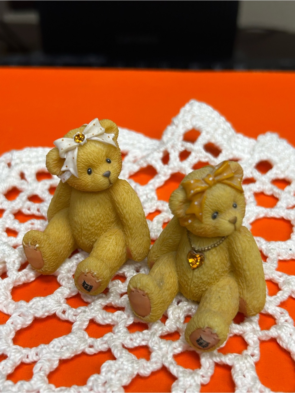 Cherished Teddies November birthstone bears mini 1-1/2” tall - set of 2
